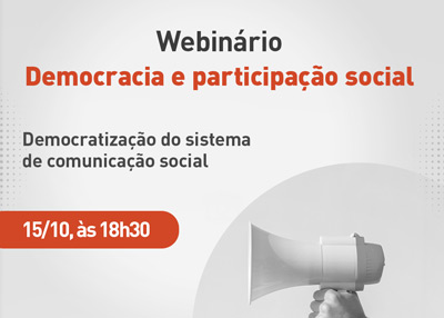 Fórum Nacional pela Redução da Desigualdade Social promove Webinário sobre democracia e a participação social